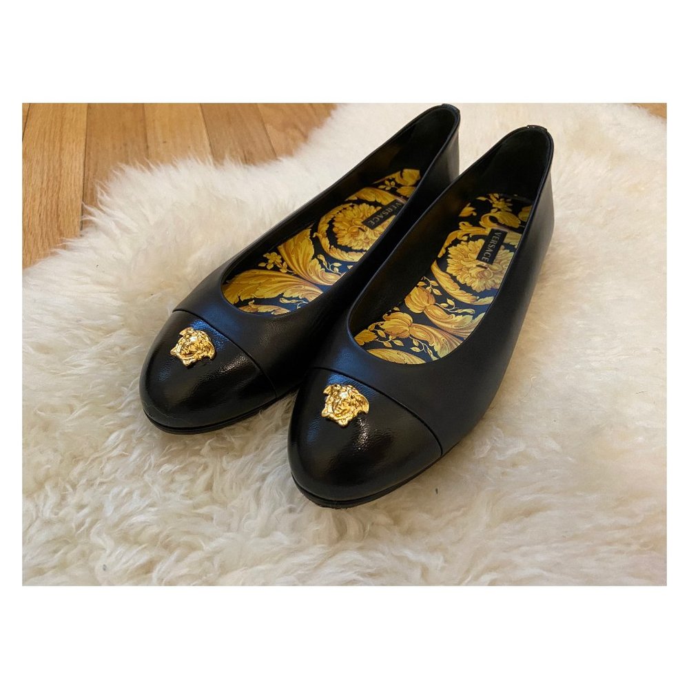 Versace Black Small Medusa Ballerina Flats